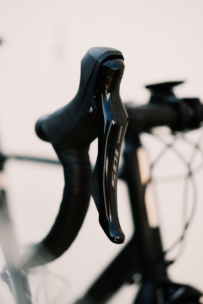 A Close-Up Shot of the Handlebar of a Road Bike